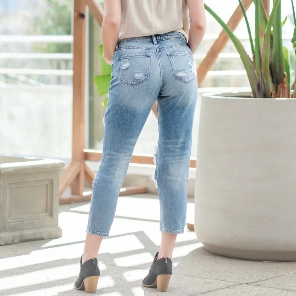 KanCan 3 (25) Ruby High Rise Jeans Distressed Boyfriend Fit Style KC8571M - Picture 2 of 13